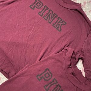 Victoria secret PINK cropped burgundy long sleeve